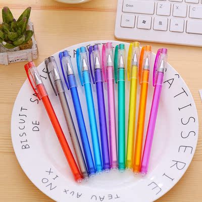 5mm 创意水笔水性笔10色中性笔书写笔10支吸卡套装