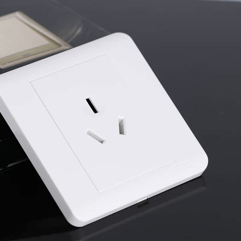 龙胜旗舰店16a三孔插座珍珠白墙壁开关插座面板空调插座电源正品_爱酷