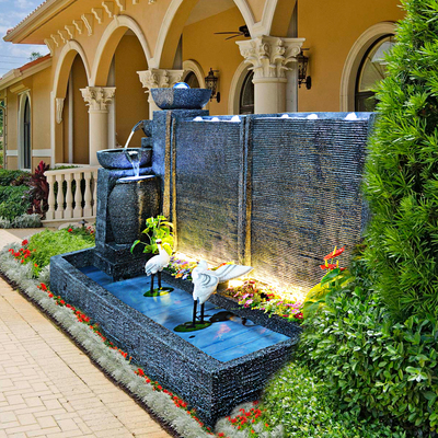 大型欧式水幕墙流水墙喷泉水景客厅庭院酒店大厅室外造景鱼池摆件