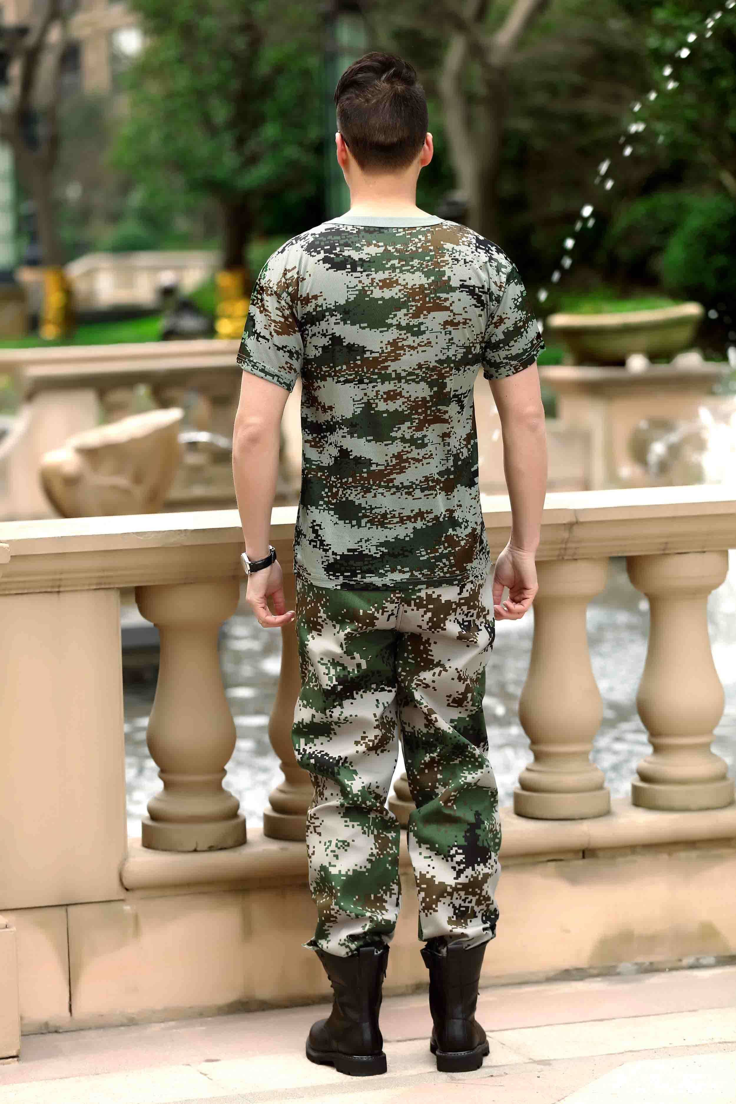 短袖迷彩服套装夏季耐磨男女通用作训t恤工作劳保学生军训特种兵