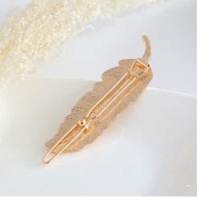 韩国饰品bb夹可爱合金羽毛树叶金属青蛙夹发饰小发夹子边夹发卡女