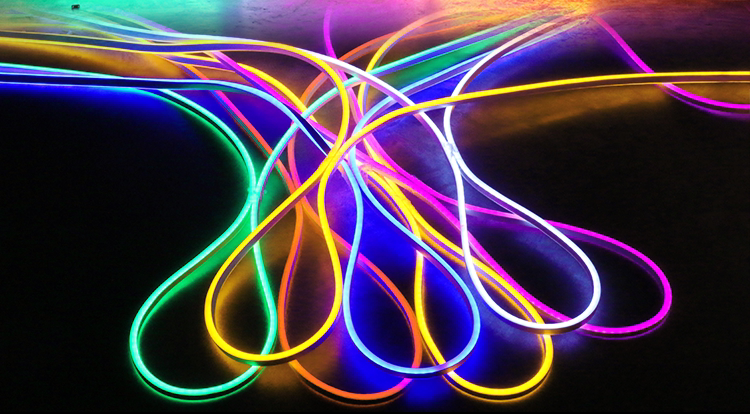 新款迷你型led柔性霓虹灯带高端灯带彩虹管高亮暗槽120灯工程亮化