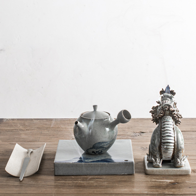 圣山原创纯手工香炉摆件窑变狻猊陶土创意中式塔香炉陶瓷手工礼物