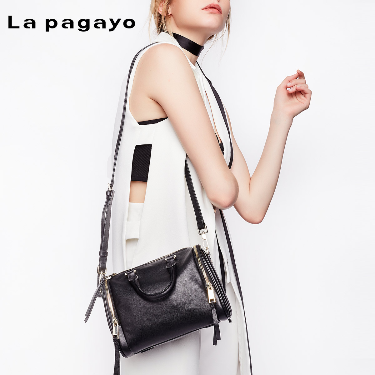 la pagayo/帕佳图秋冬新品 头层牛皮欧美时尚潮流迷你手提斜挎包