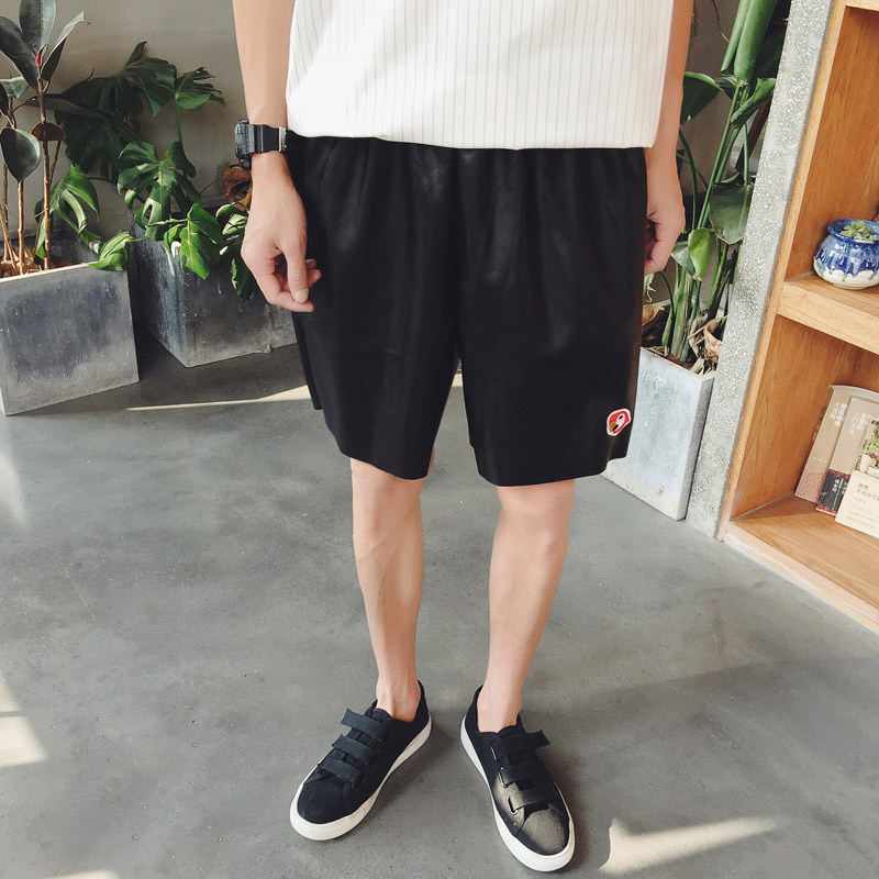 春夏日权志龙同款休闲皮短裤pu皮修身男士五分裤男式欧美嘻哈裤潮
