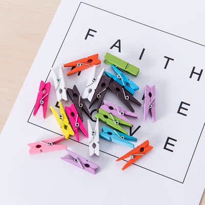 夹照片的挂相片的绳子夹子小木夹子悬挂麻绳照片夹木质创意彩色