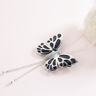 毛衣 银时代流星蝴蝶系列 s925银饰品 蝴蝶毛衣链项链
