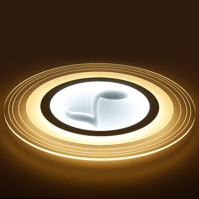 超薄led圆形吸顶灯创意音符大气客厅灯节能卧室圆顶灯吸灯灯遥控