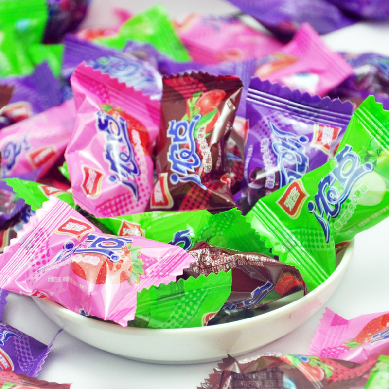 雅客浓点夹心水果糖果 500g硬糖多种口味零食散装情人节结婚喜糖