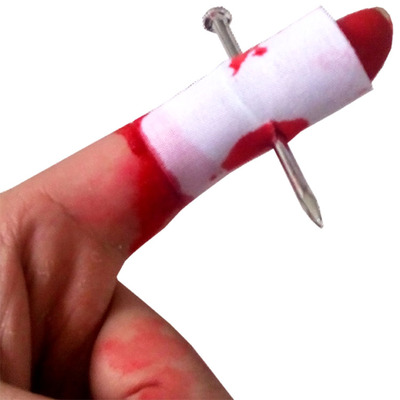 创意整蛊穿指钉手指穿钉子整人道具指插铁钉流血手指愚人整人玩具