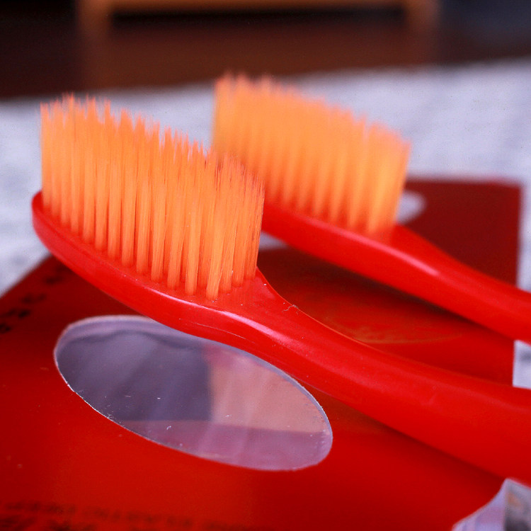 喜庆结婚婚庆嫁装陪嫁用品 高档龙凤新人情侣红色软毛牙刷 2支装