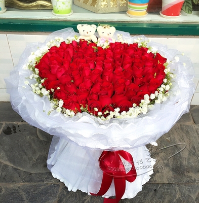 今日特價心形玫瑰花束生日情人節蕪湖鮮花速遞99朵大氣精品推薦