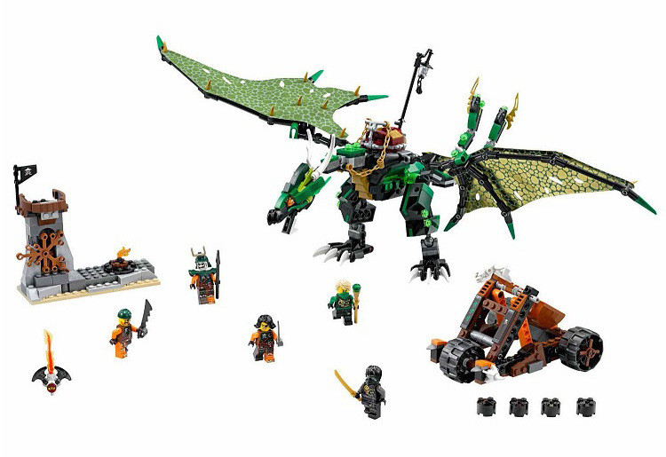 博乐10526幻影忍者拼插劳埃德的绿色神龙拼装积木9754玩具包邮