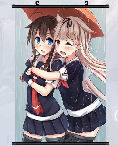 舰队collection 舰娘 夕立&时雨 改poi 动漫海报周边卷轴挂画03