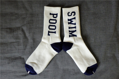 【现货】正品the pool aoyama袜 藤原浩pool swim字样袜子 纯棉袜