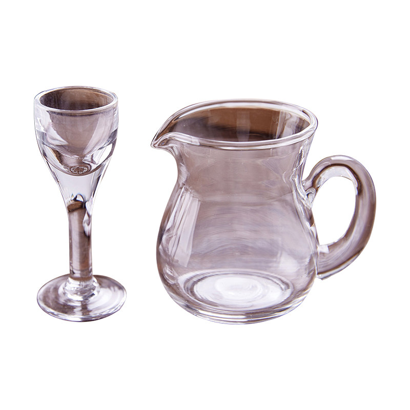 小酒杯一口杯玻璃加厚白酒分酒器量酒器酒壶烈酒杯白酒杯10套装