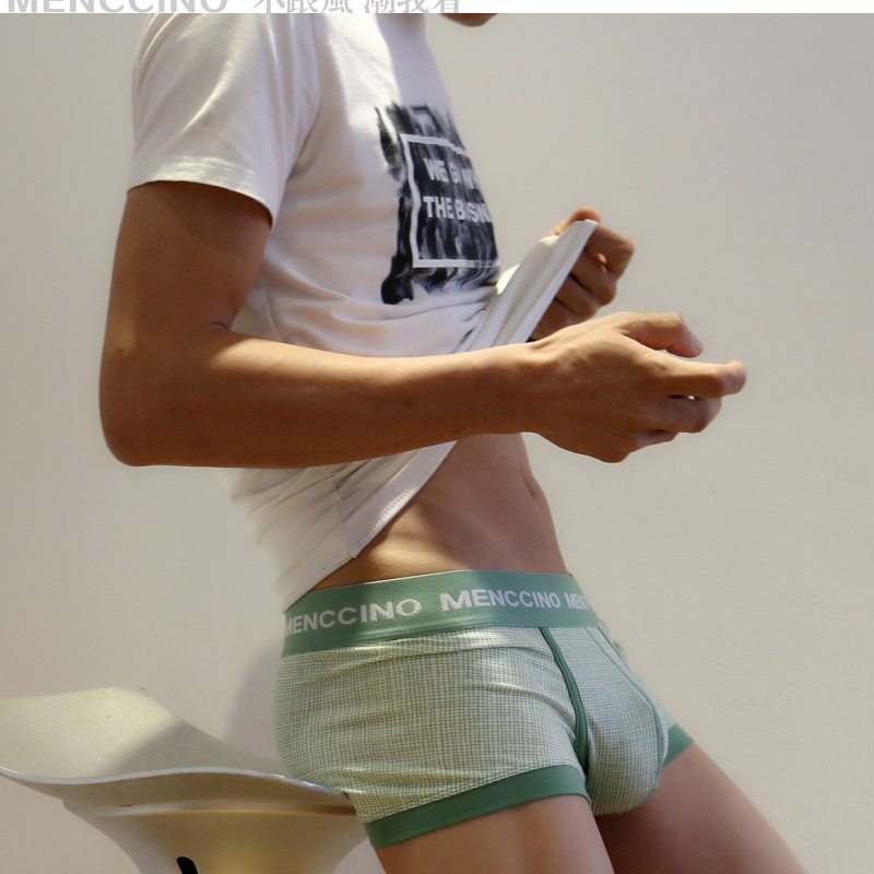 夏季潮品男士内裤 时尚卡通印花u凸低腰平角裤 纯棉运动青年内裤