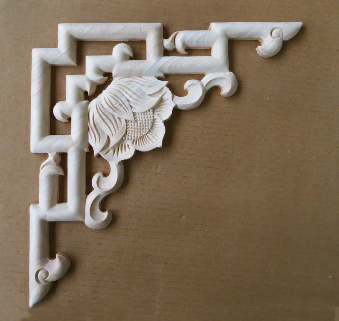 东阳木雕角花镂空雕洋花欧式角花实木枪角家具柜门贴花片df061