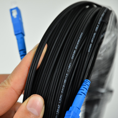 300米光纤跳线光缆成品线sc接头光纤入户室外自承式1芯皮线光纤