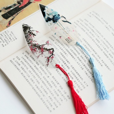 满38包邮 创意文具中国风书签唯美 古风天然叶脉书签个性礼品多款