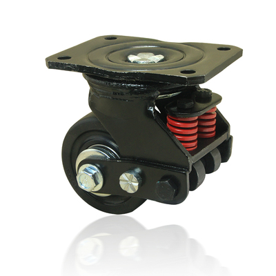 龙辰3寸重型厂房大门双弹簧减震轮带调节高低脚轮承重400kg轮子