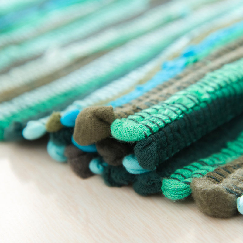 和朴 多彩碎布条手工编织地垫地毯卧室卫生间儿童房厨房地垫包邮