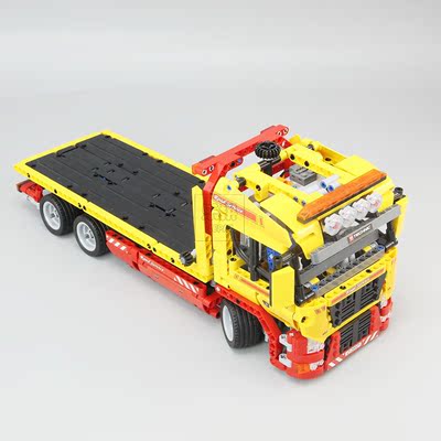乐拼正品科技系列8109平板拖卡车绝版复刻拼装积木玩具20021