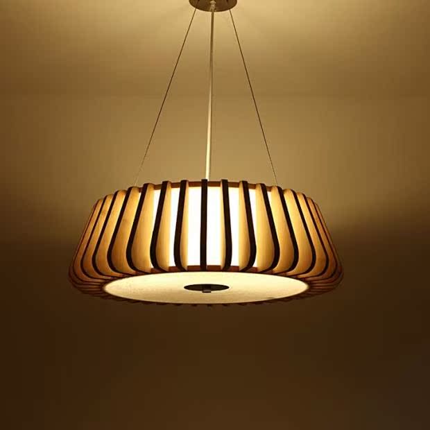 木质吸顶灯日式灯具客厅灯大气卧室灯原木色灯饰北欧吸顶灯圆形