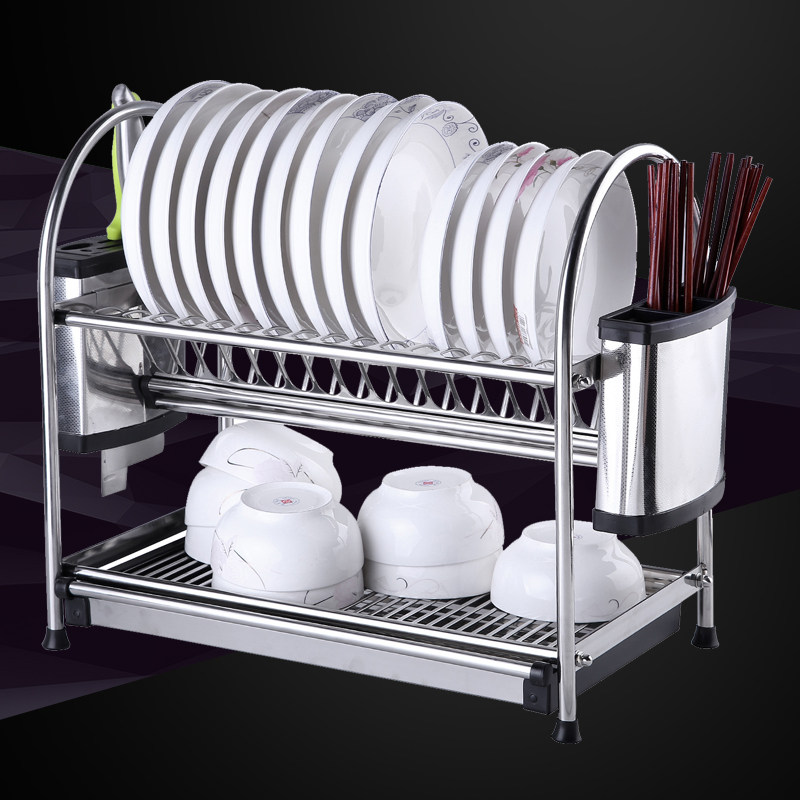 纯304不锈钢碗碟架滤水架 厨房置物架层架 碗盘架 餐具架 盘子架
