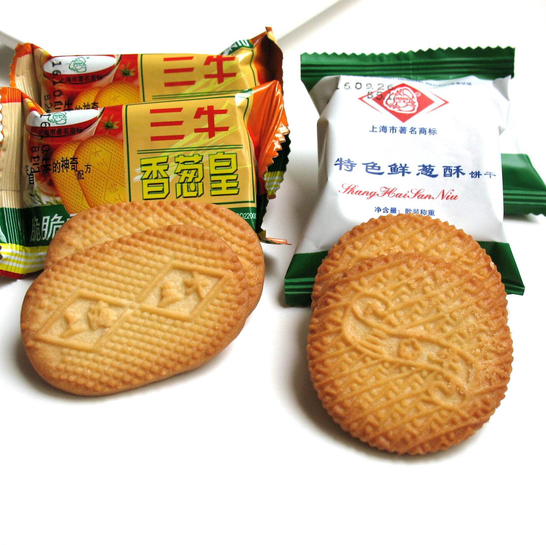 上海特产三牛香葱皇饼干500g 散装特价零食小吃 年货必备休闲食品