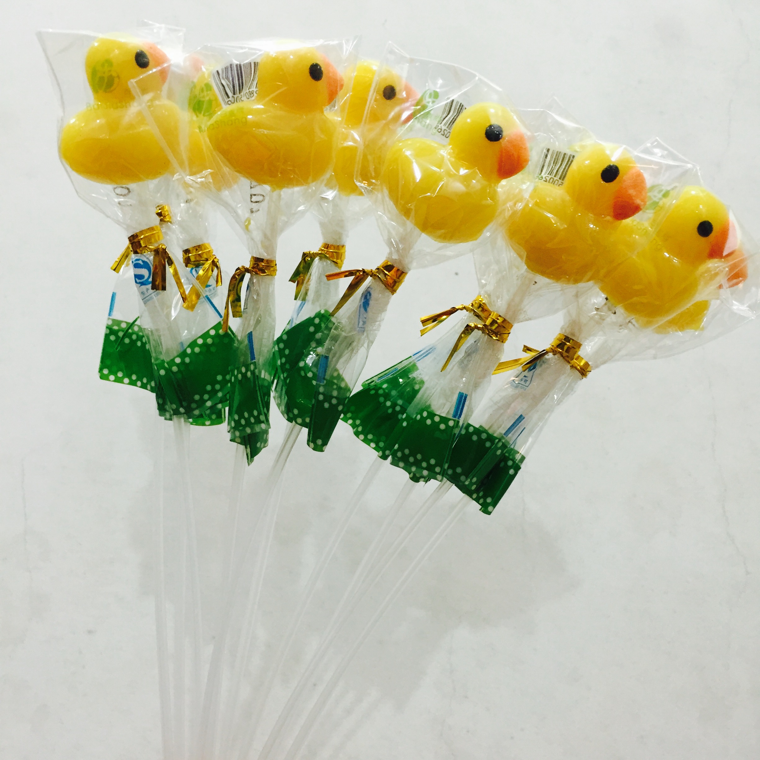 百嘉尚 长杆小黄鸭棒棒糖 圣诞节长棒卡通造型糖果 零食送礼 包邮