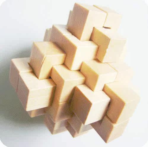 儿童益智玩具成人高智商鲁班锁 中小学生解锁智力扣 榉木制孔明锁