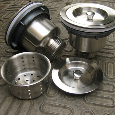 厨房水槽不锈钢水器配件双槽防臭洗菜盆台盆下水头套装 下水管