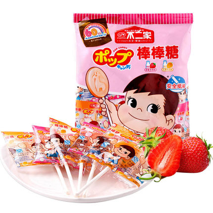 不二家果味乳酸大棒棒糖252g/盒多口味儿童糖果零食_不打折现价33.