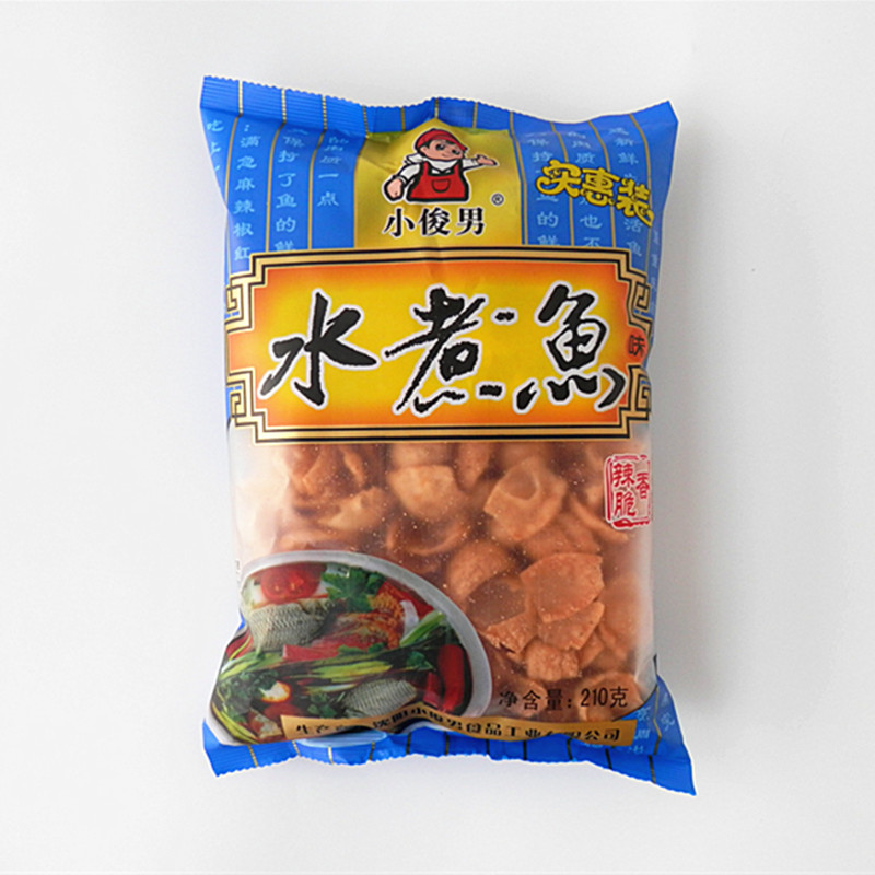 【10包邮】沈阳特产小俊男 水煮鱼味香辣脆锅巴 210g休闲膨化零食