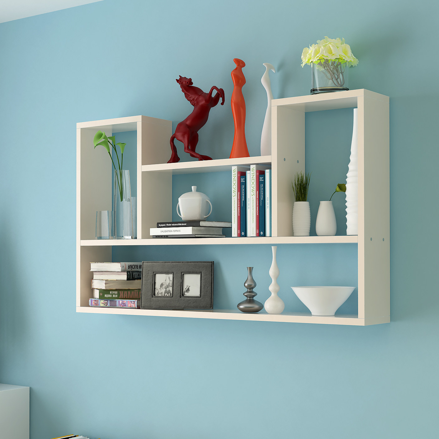 创意壁挂墙架店吊柜美容美发产品挂柜收纳柜墙壁柜理发吊柜毛巾柜