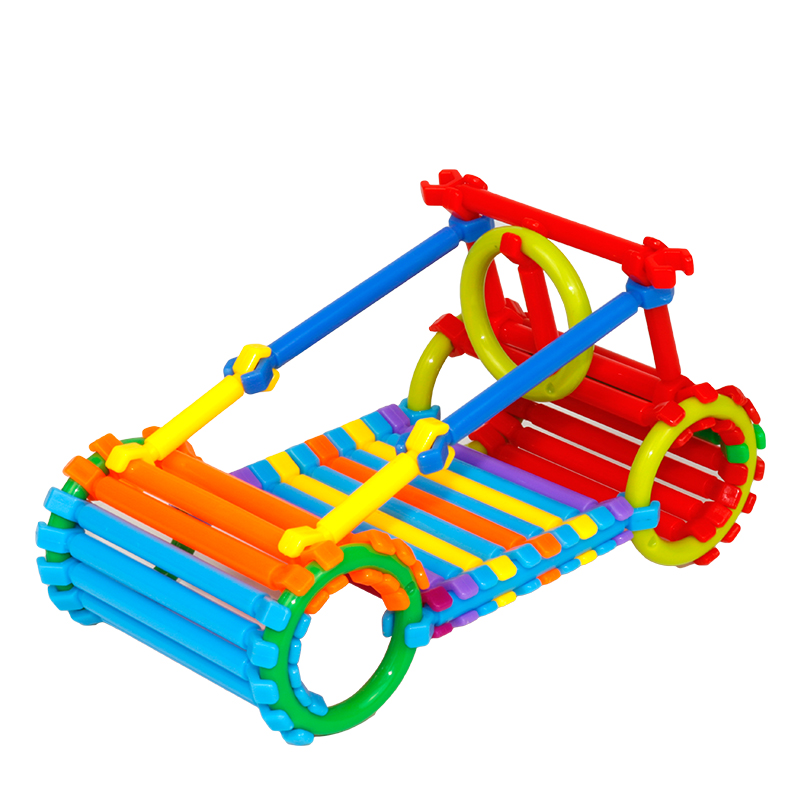 环保聪明魔术棒积木益智早教桌面拼插儿童玩具男女孩3-4-5-6周岁