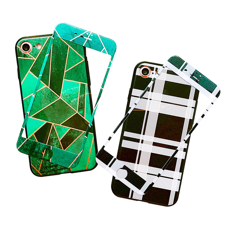 情侣iphone7/6s手机壳苹果7plus全屏钢化玻璃膜6s软膜6plus保护套