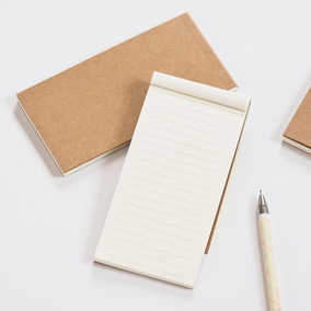 简约牛皮纸长条便签本可撕单词本口袋记事本 随身便携横线小本子