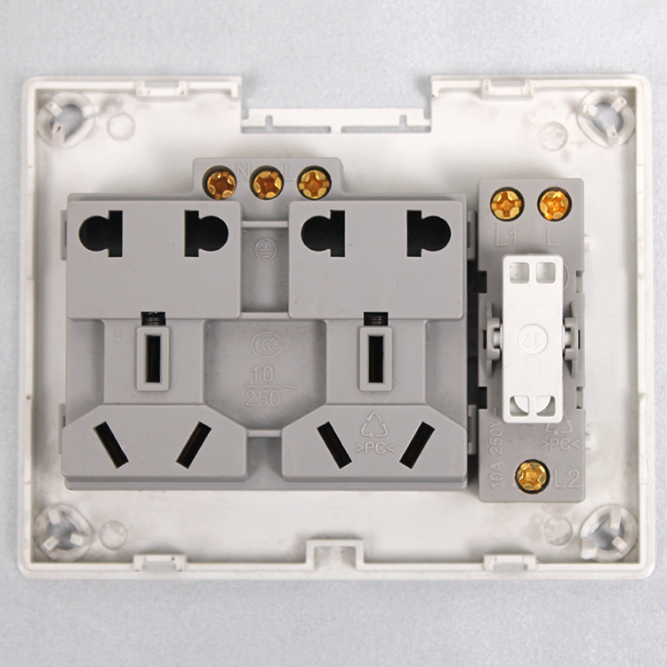 明裝一開十孔插座家用開關插座面板超薄牆壁單開雙控多五孔插座