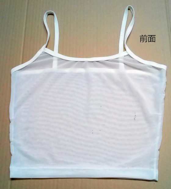 女生吊带背心性感透明网纱小背心女短款低胸露脐修身工厂直销