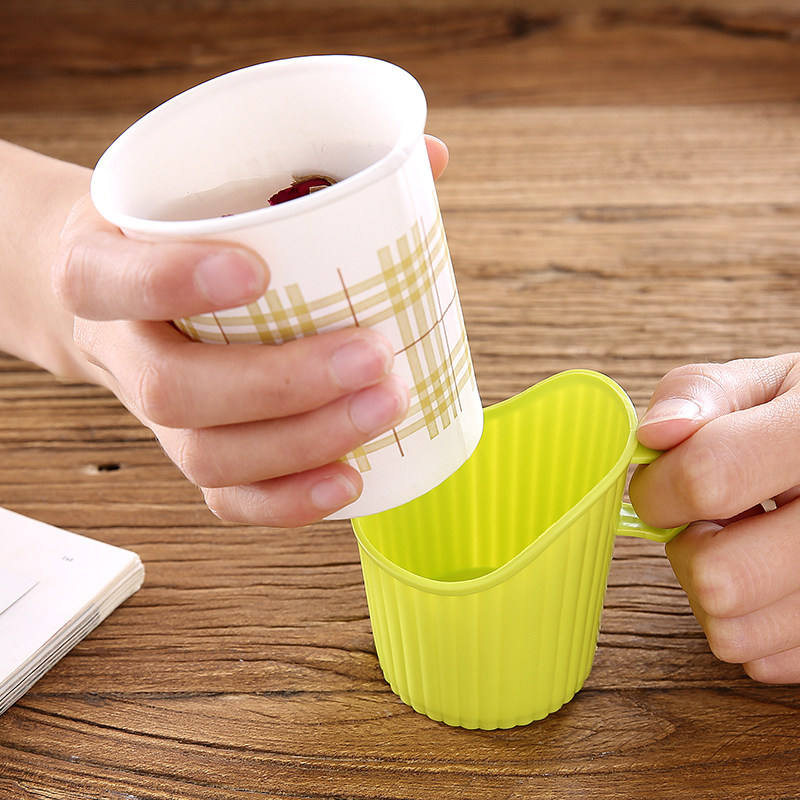 茶花杯托一次性纸杯杯托杯架饮水杯杯托塑料杯拖6个装隔热纸杯托