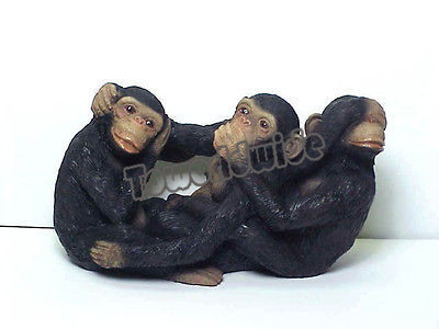 美国代购 雕像摆件 野生黑猴子兄弟小雕像 家庭装饰
