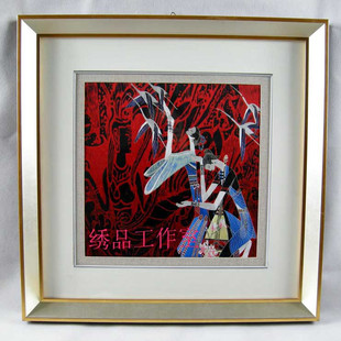 壁画 送领导礼品 手工刺绣汴绣陈志才荷花花卉刺绣画客厅装饰画壁画