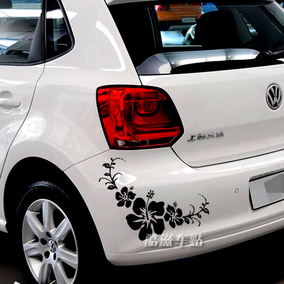 优雅花朵汽车贴纸保险杠车贴 个性装饰贴 遮盖划痕车贴 包邮