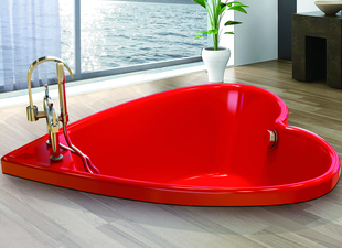 心形 双人心形按摩泡泡一体浴缸1.5米abb855c 高邦亚克力