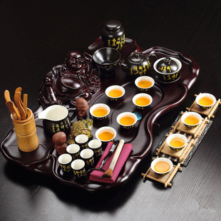 茶具套装特价整套功夫茶具茶盘套装木制茶海紫砂冰裂陶瓷茶道组合
