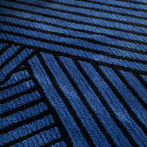 优梵艺术雷泽时尚沙发地毯蓝色地毯客厅可水洗长方形卧室床边地毯