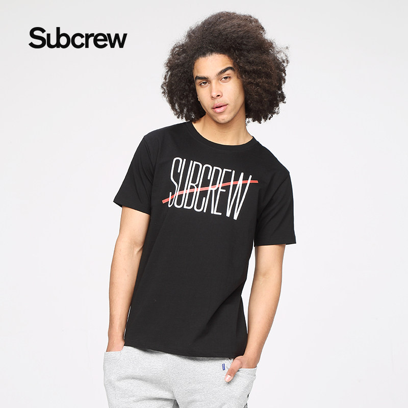 subcrew潮牌夏季新款 徽章logo印花圆领短袖t恤男
