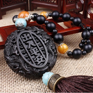 佛珠 汽车挂件 貔貅佛珠招财保平安高档车挂吊坠饰品 木雕吉祥车饰